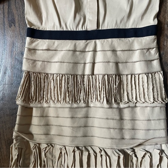 Sz XS BCBGMaxAzria beige 3/4 length adjustable sleeve dress - Picture 6 of 6